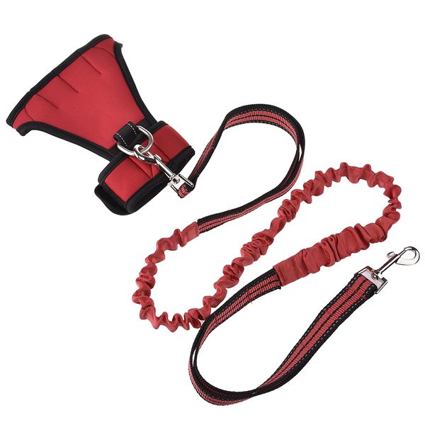 Hands Free Explosion-Proof Pet Dog Leash Set with Gloves - Red (Size: S)