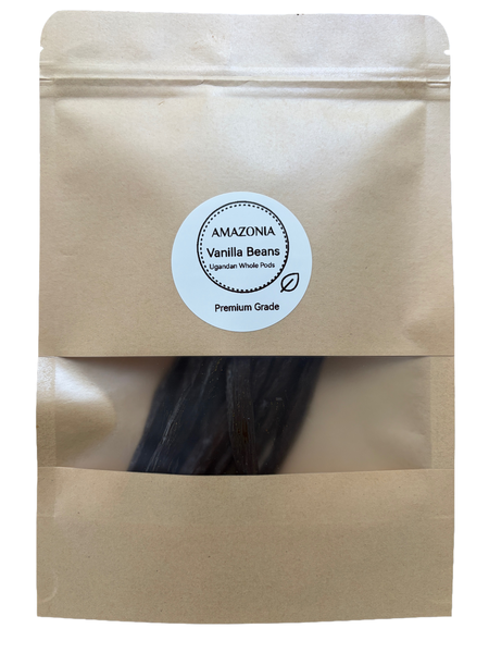 Amazonia Vanilla Beans - 10 Premium Grade Whole Bean Pods