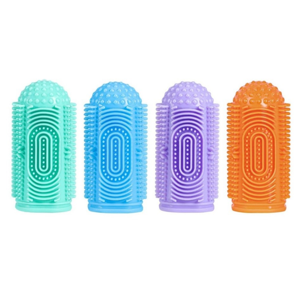 Finger Tooth Brushing Baby Toothbrush 4 Piece with 4 Travel Storage Case