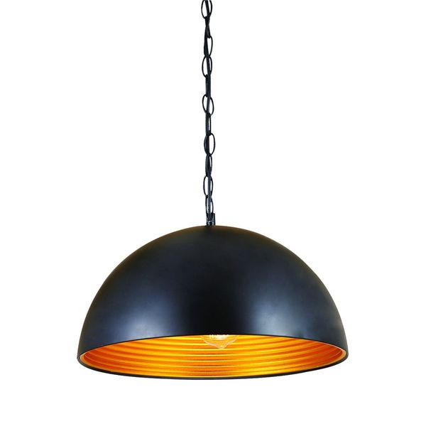 ACDC - 230vac 60w 1xe27 Pendant Black And Gold 400dia.