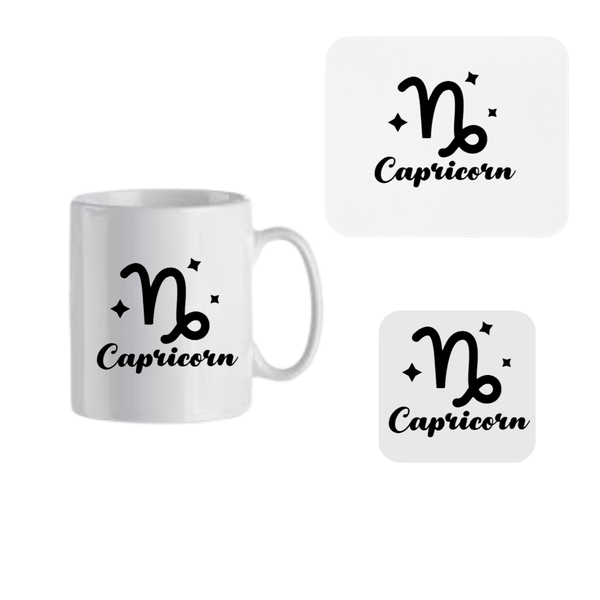 Mug, Coaster and Mouse Pad Combo - Capricorn