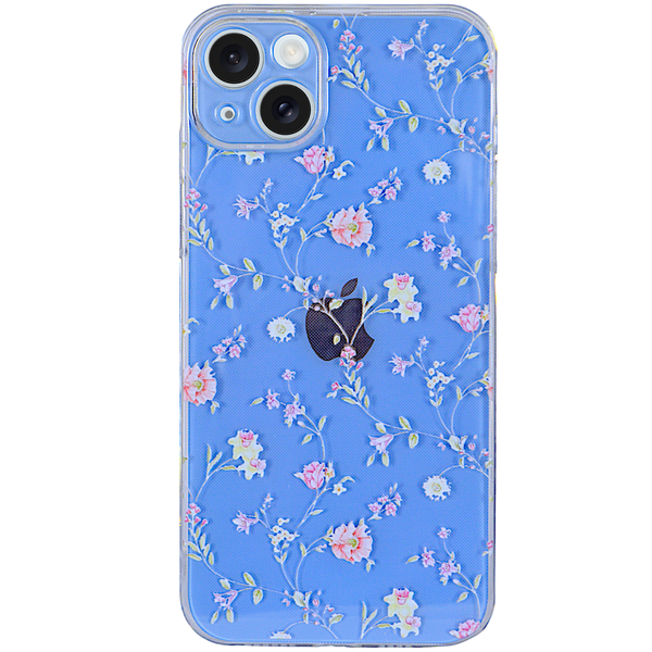 Clear - Phone Case with Curtain Flowers &amp; Pro Camera - Iphone 14 Plus