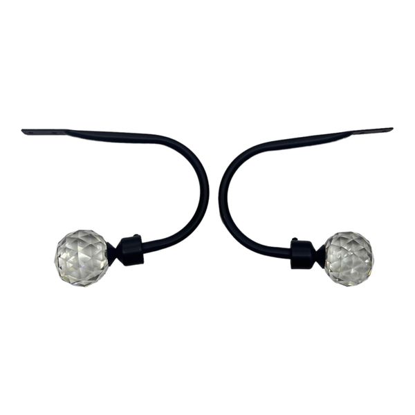 Curtain Tiebacks Black Crystal