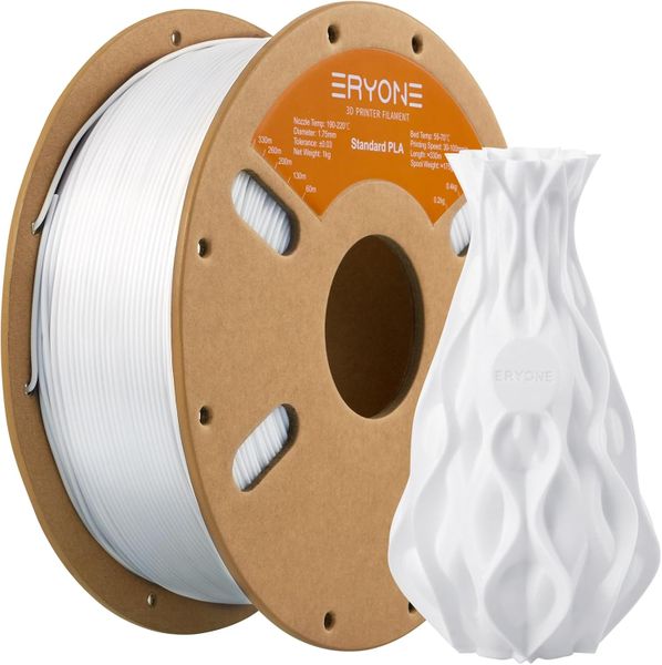 ERYONE White PLA Filament, 3D Printer Filament 1.75mm, 1kg Spool_01