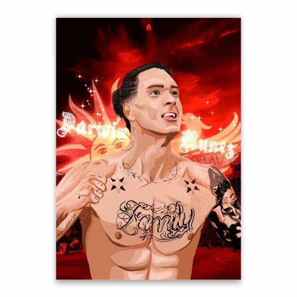 Darwin Nunez Cartoon Poster - A1