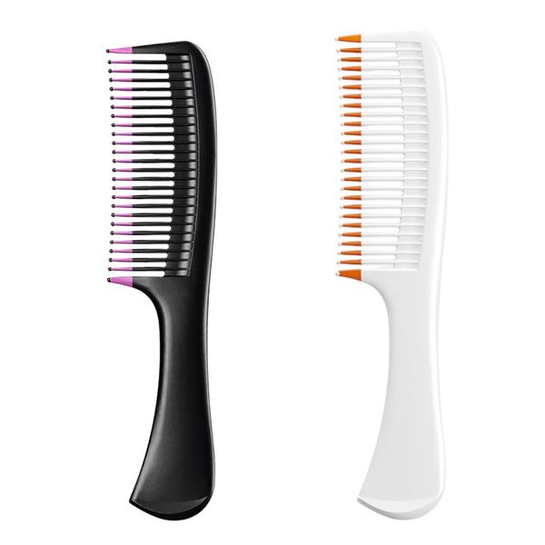 2 Pack Dual Color Wide Tooth Hair Comb Set - Black &amp; White