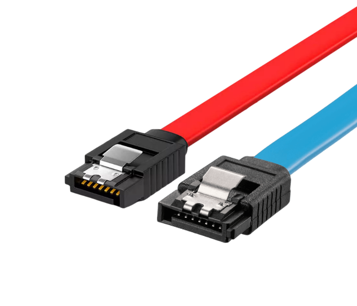 Entratech SATA Cable III, 6Gbps Data Cable with Locking Latch - Blue &amp; Red