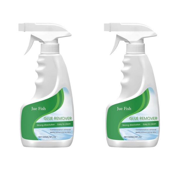 Kitchen Powerful Glass Cleaner Glue Sticker Remover Spray 120ml - Set of 2