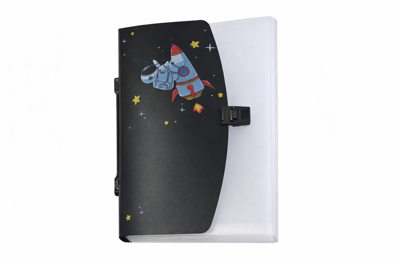 A4 Expanding File Colour-Coded Tabs &amp; Locking Clip - 12 Pocket-3 x Files