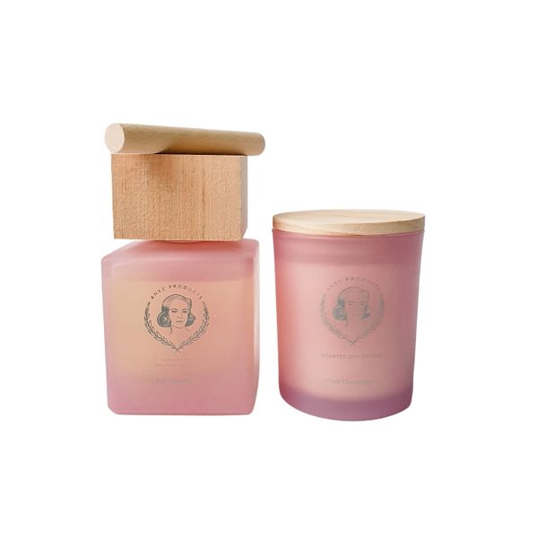 Anke Products - Pink Champagne Diffuser &amp; Candle Gift Set