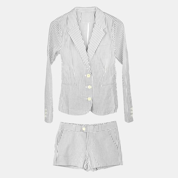 Women Stripe Blazer and Short set