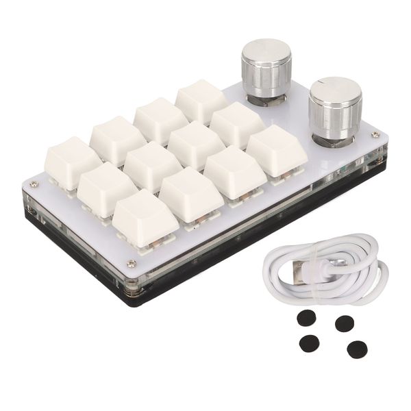 12 Key Milk White Pad 2 Knobs, Blue Switch