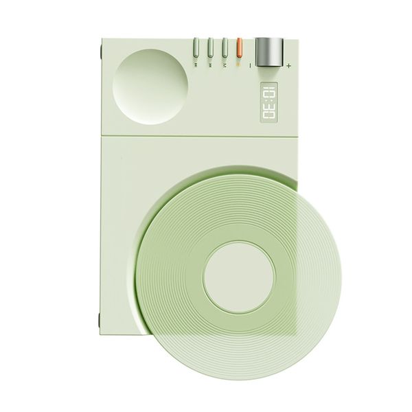 Vintage BT Speaker, Digital Clock, Green