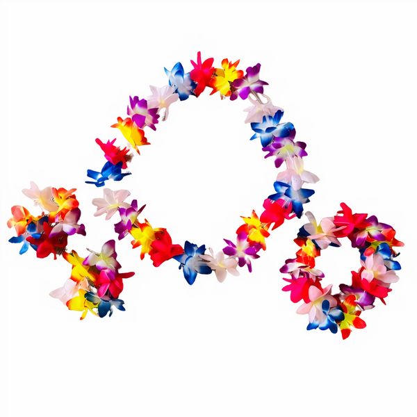 Dress Up Hawaiian Flower Lei - Wreath Garland Set (Bulk Pack 2)