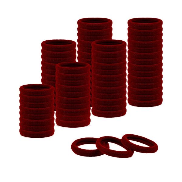72 Piece Ponytail Holders Elastic Hair Tie Girls School Hair Bands - Maroon