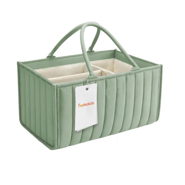 TopikaKids-Baby Diaper Caddy Bag Organizer, Portable Nursery Storage Basket
