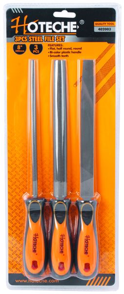 Hoteche 3 Piece 200mm Steel File Set