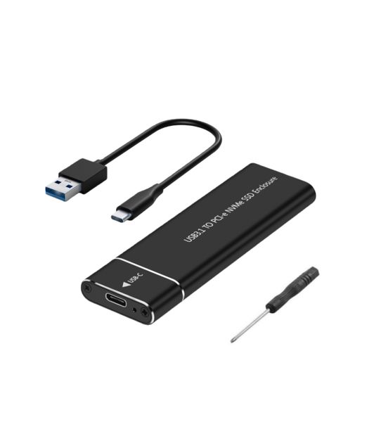M.2 NVME SATA SSD Enclosure Adapter,USB 3.1 Type C External Hard Drive Case