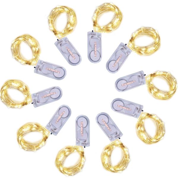LED String Fairy Lights (10 Pack)- Warm White - 2m x 20 Bulbs