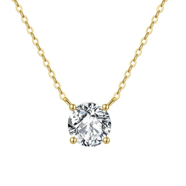 Women 14K Gold Plated 925 Round Cubic Zirconia Chains