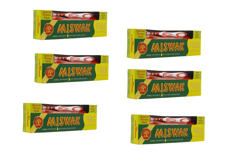 190 g Miswak Toothpaste And Toothbrush Pack of 6 Red