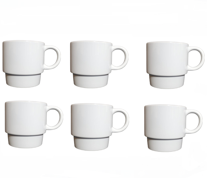 Mugs 6 Piece Porcelain 10x10x8cm