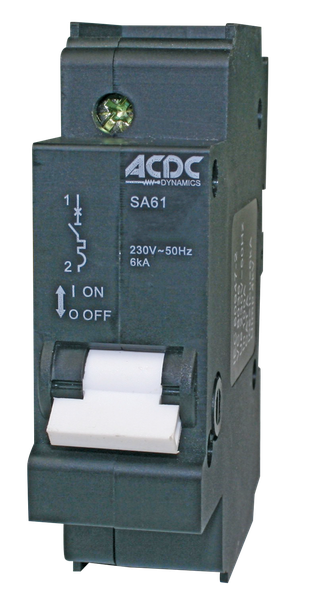 ACDC - Circuit Breaker - 13mm - 6kA - 1 Pole - C-Curve - 63A