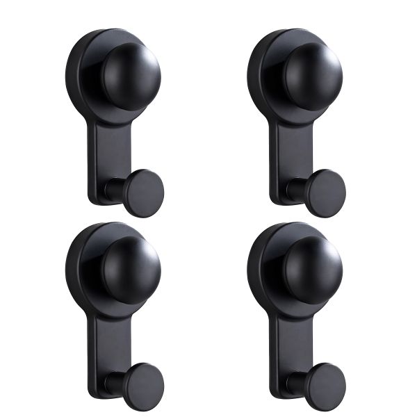 Kit of 4 Suction Cup Towel Hooks for Shower Bathroom Kitchen Glass Door