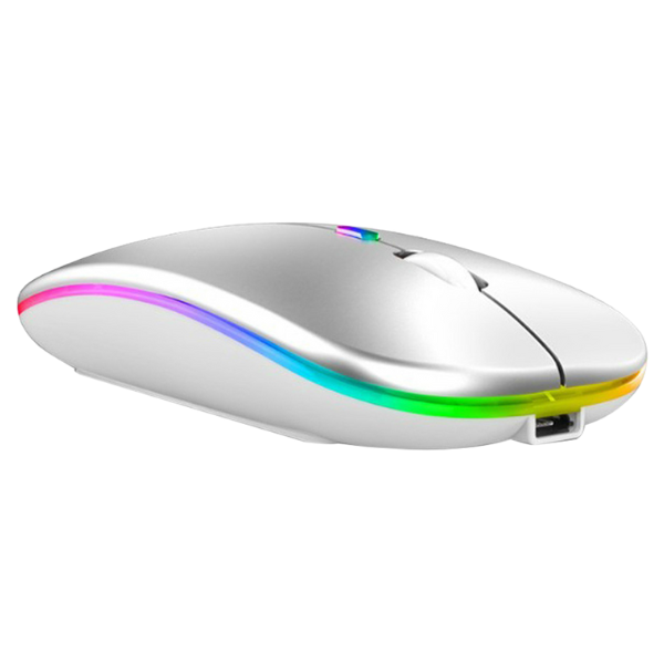 T-02 Wireless Mouse With Red LED Tracking - Silver