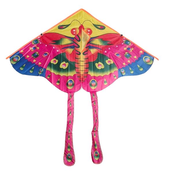 Large Butterfly Kite - Easy to Fly Outdoor Kite with Long Tails &amp; Handle