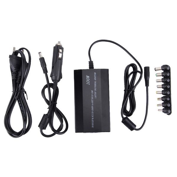 Laptop Notebook 100W Universal Charger with 8 Adapters, USB Port (1PC)