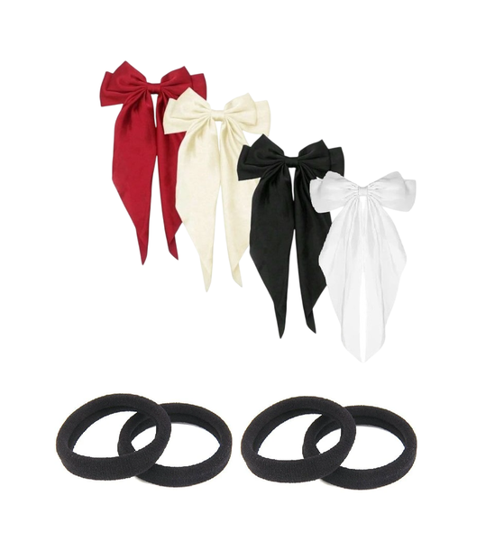 8 Piece Large Hair Bow Accessory Set