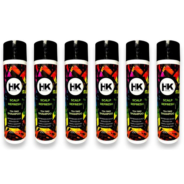 HK Scalp Refresh Tea Tree Shampoo 6 x 250ml - Sulphate Free Cleanser