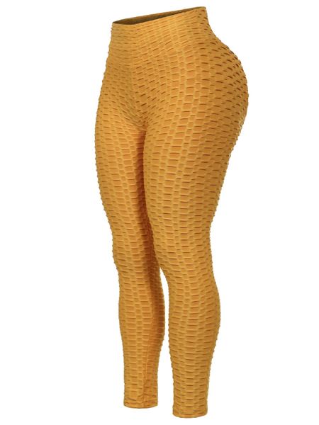 DMP Anti Cellulite Honeycomb Tummy Control Yoga Pants Leggings Fish Scale