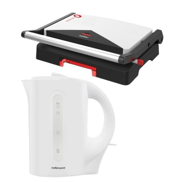 Solac - Sandwich Maker and Mellerware -Tugela - White -Corded Kettle Combo