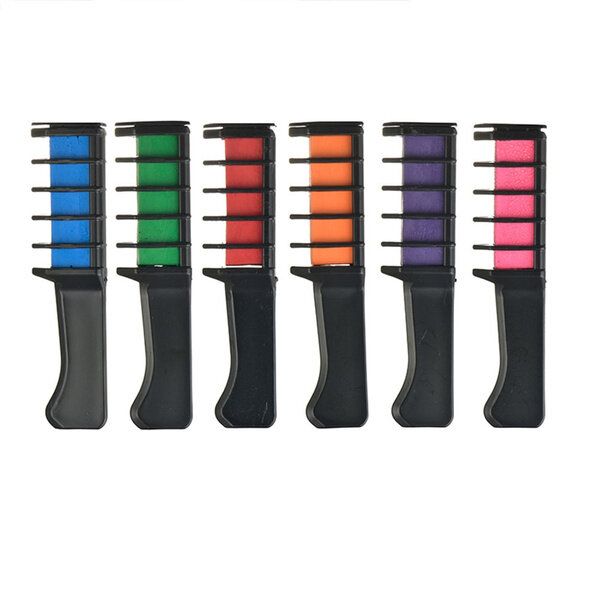 6 Piece Mini Hair Chalk Color Comb -HC-6