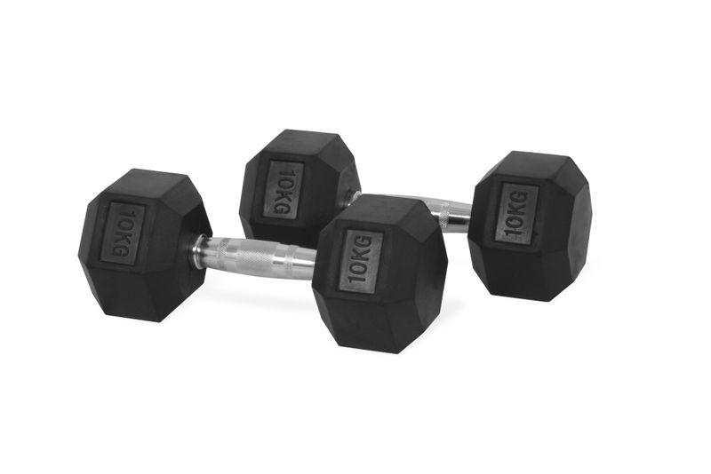 Mitzuma Rubber Encased Hex Dumbbell Set