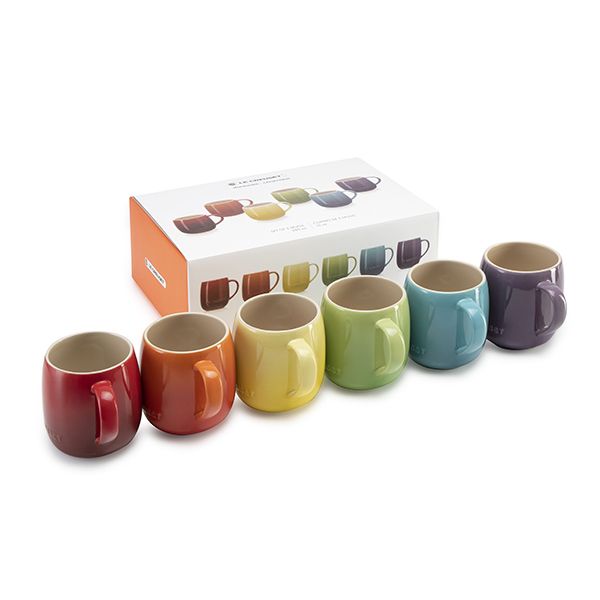 Le Creuset Set of 6 Rainbow U Mugs | Shop Today. Get it Tomorrow ...