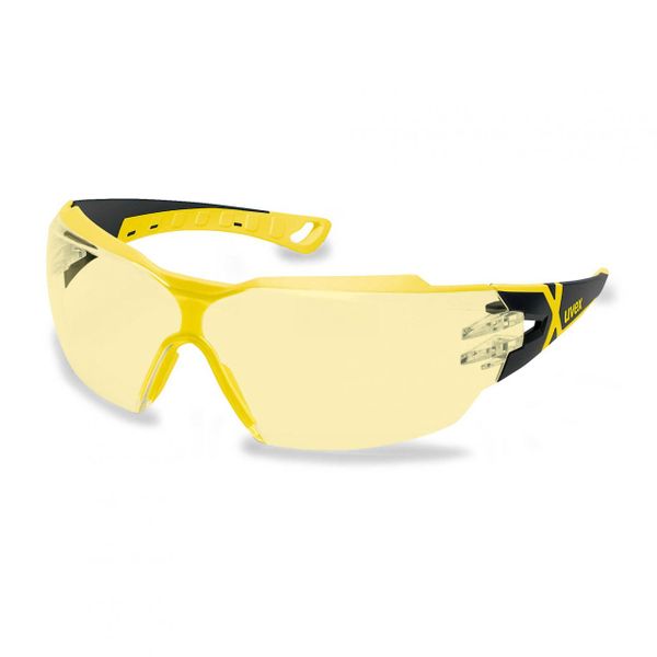 Uvex Pheos Cx2 Amber Safety Eyewear Black / Yellow Frame
