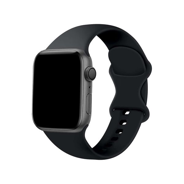 Compatible Strap for Apple Watch - Black Silicone Sports Strap 42-49mm