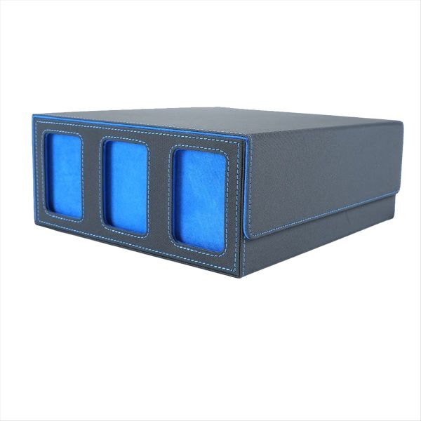 Storage Box for Trading Cards with Viewing Window Magnetic Purple