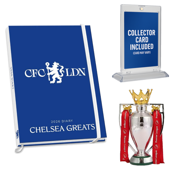 Chelsea FC 1 of One Gift Set -Diary with Collector's Card and Trophy