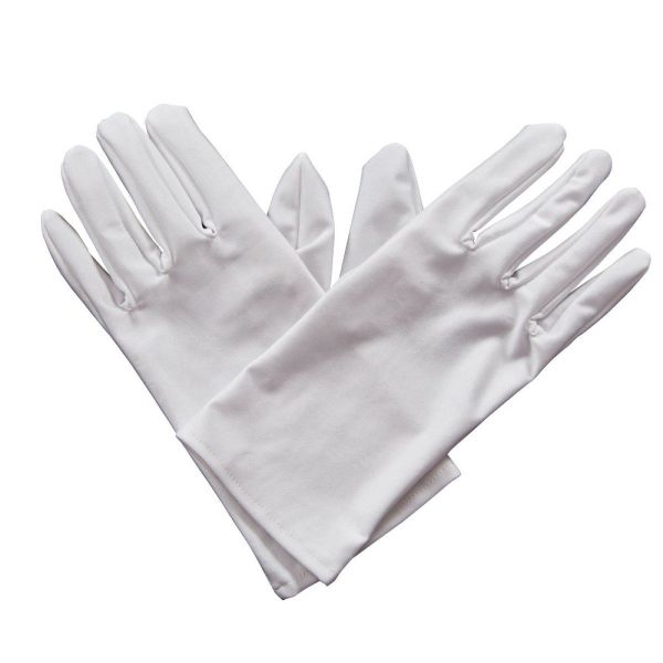 Short Kiddies White Gloves (Pack of 2)