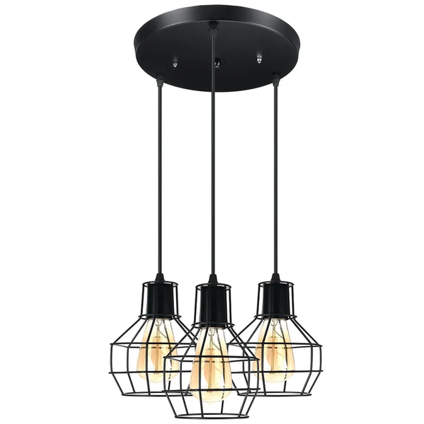 3 - Light Cluster Industrial Geometric Pendant Light