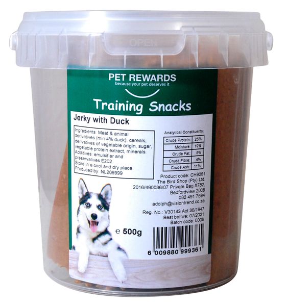 Dog Treats- Training Snacks - Jerky - Duck Flavour - 500g