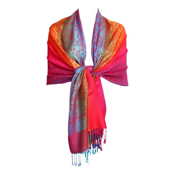 Kingdushi Floral Scarf,Women's Silk Scarf-Fashion Luxury Satin Shawl Wraps