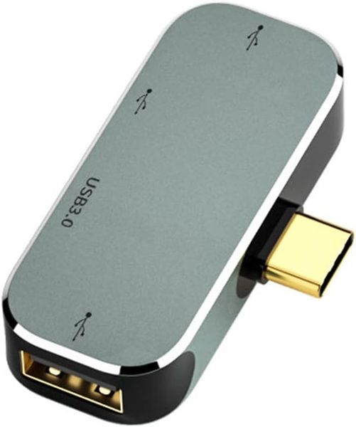 4-in-1 USB-C Hub with USB 3.0, Dual USB 2.0, Type-C Port, Plug and Play