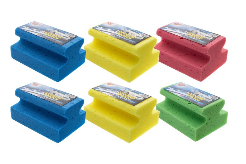 Grooved Car Wash Sponge Bundle - 6 Piece
