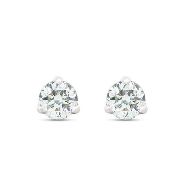 1.00ct Diamond Solitaire Stud Earrings set in 9k White Gold