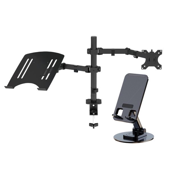 Laptop Stand and Monitor Screen Arm Mount with Phone Holder